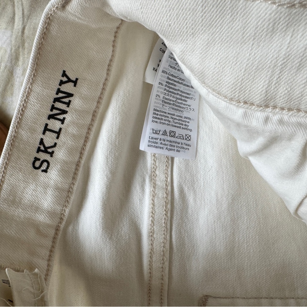 Madewell 9 Inch Mid Rise White Skinny Jeans Size 31 - Picture 9 of 10